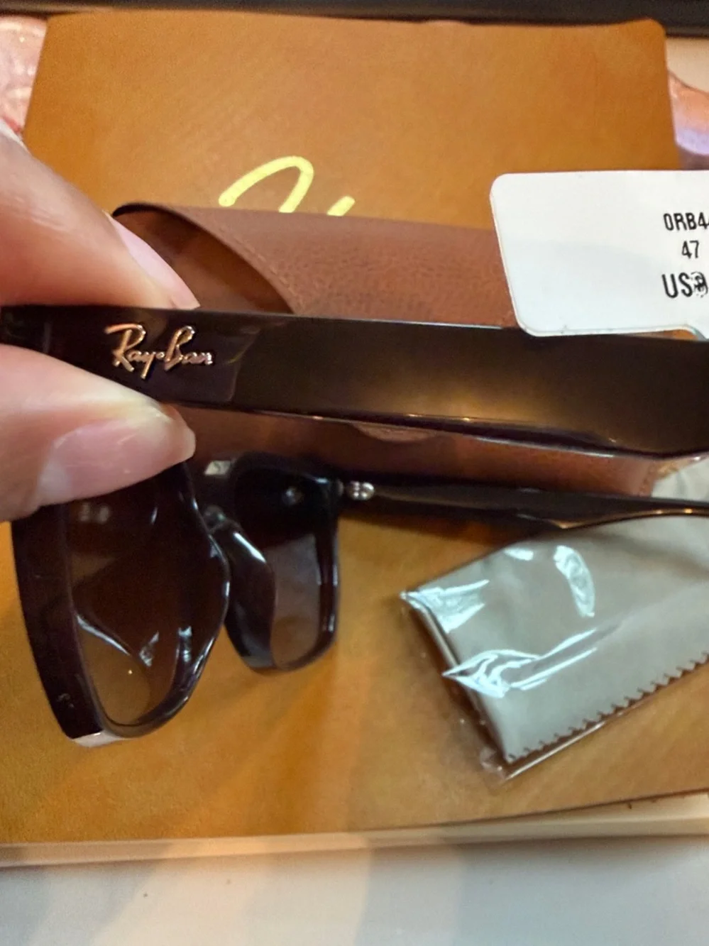 Ray-Ban Men’s Black Frame Brown Gradient Lens Sunglasses 0RB4466D